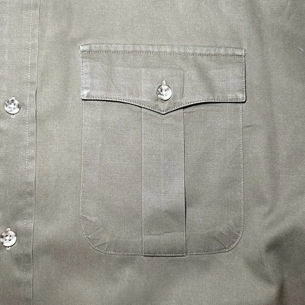 Allen & Solly Vintage Weathered Twill Long Sleeve Button Down - Large